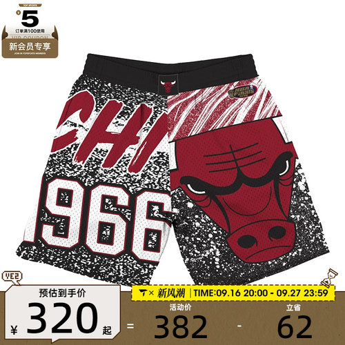 Mitchell&ness男子CHICAGO BULLS Jumbotron Mesh t运动短裤