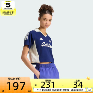 adidas阿迪达斯女子透气舒适翻领短袖衫宽松运动休闲T恤KT2785