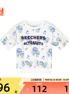 SKECHERS斯凯奇小童运动休闲短袖T恤L224G074-03US