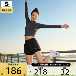 NIKE耐克女子DRI-FIT ONE黑色运动健身跑步短裤训练裤DX6013-013