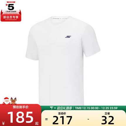 SKECHERS斯凯奇男子运动休闲短袖T恤P225M021-0019
