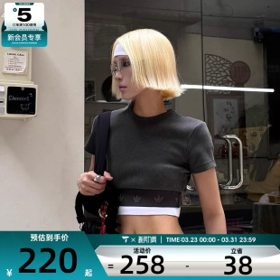 T恤JD0041 TOP运动休闲短袖 adidas阿迪达斯三叶草女子RIB