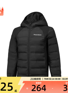 SKECHERS斯凯奇大童运动休闲羽绒服P425K045-0018