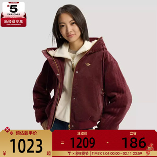 马年系列丨adidas阿迪达斯三叶草女子运动休闲保暖棉服外套KT0723