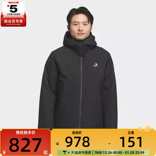 adidas阿迪达斯男子户外运动训练保暖连帽羽绒服外套KQ5505