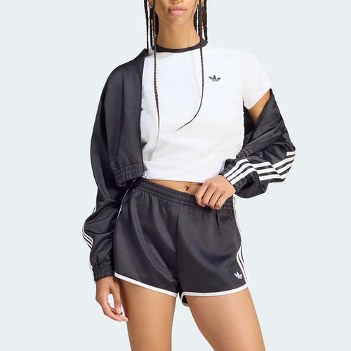 尖货丨JENNIE联名adidas阿迪达斯三叶草女子褶饰短袖T恤LD4968