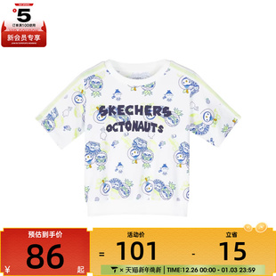 SKECHERS斯凯奇小童运动休闲短袖 03US T恤L224G074