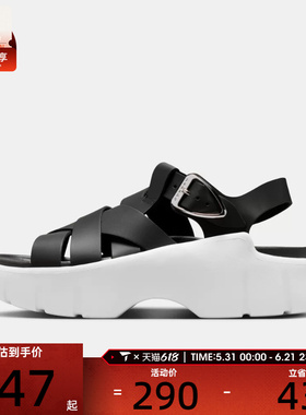 NIKE耐克女子JORDAN WILLOW厚底增高皮面沙滩运动凉鞋IB8841-001