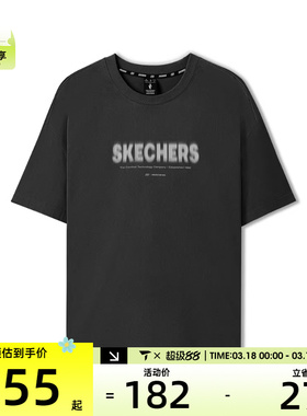 SKECHERS斯凯奇男女运动休闲短袖T恤L225U057-0018