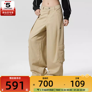 IA7510 长裤 adidas阿迪达斯三叶草女子工装 风宽松收口运动阔腿裤