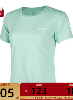 SKECHERS斯凯奇女子运动休闲短袖T恤P224W043-0421