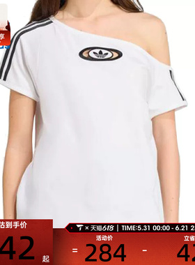 adidas阿迪达斯三叶草女子OFFSHOULDER运动休闲短袖T恤KC8795