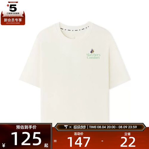 SKECHERS斯凯奇女子运动休闲短袖T恤L225W136-0074