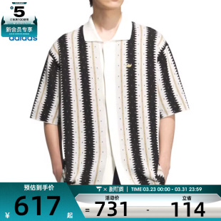 衬衫 SHIRTSS条纹休闲短袖 KE5833 adidas阿迪达斯三叶草男子RST