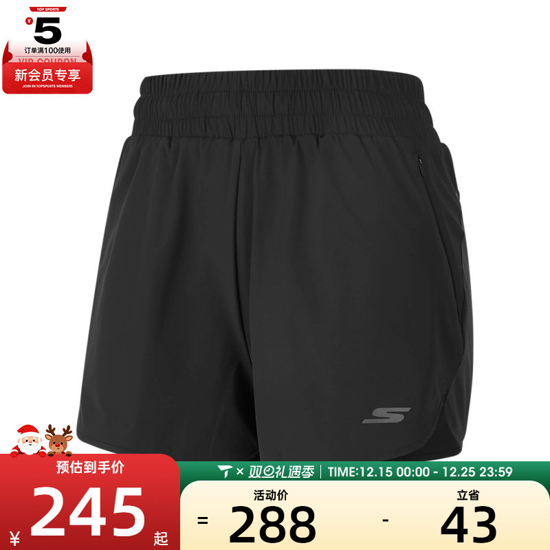 SKECHERS斯凯奇女子运动休闲短裤P324W076-0018