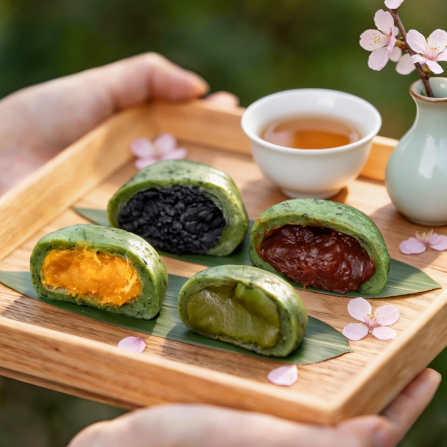 杨先生艾草龙井黑芝麻肉松多口味青团杭州特产糯叽叽糕点心零食