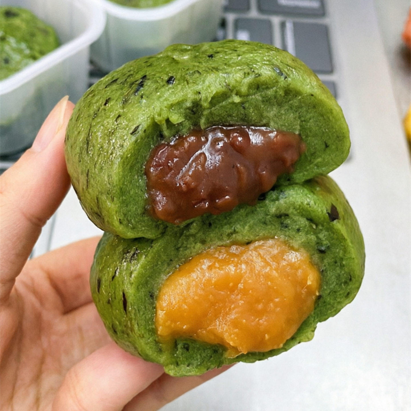 杨先生龙井艾草青团红豆蛋黄肉松味杭州特产糯叽叽麻薯糕点心零食