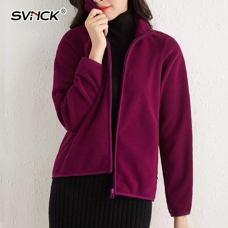 简约摇粒绒外套女春秋立领拉链抓绒上衣休闲大码宽松开衫卫衣