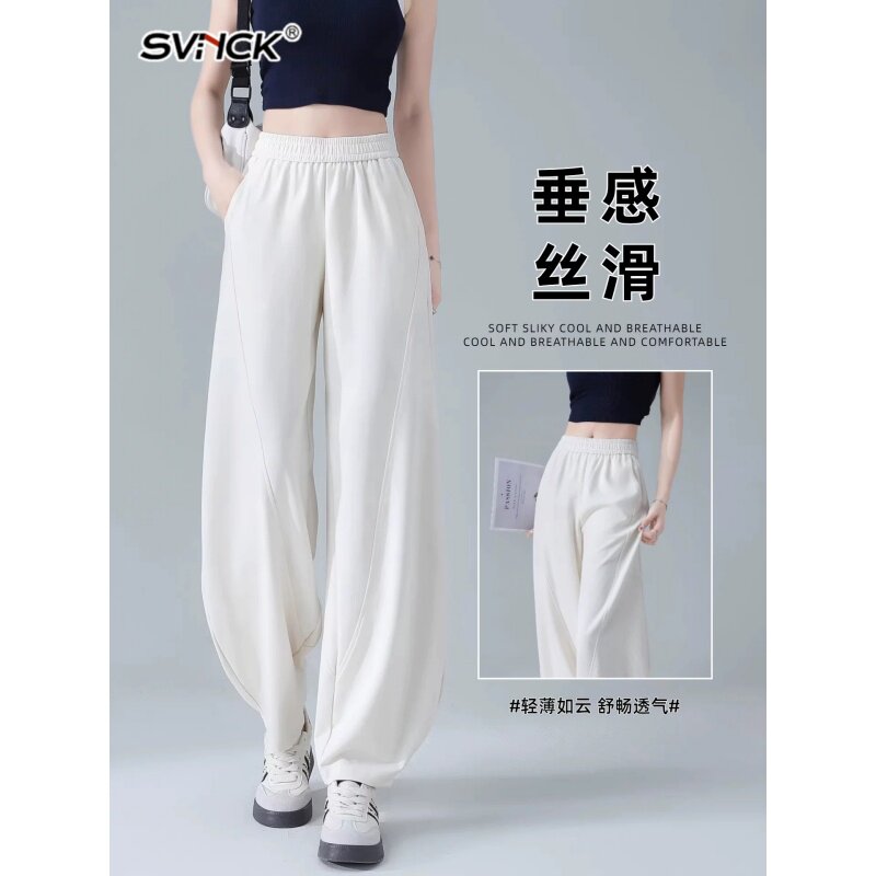 弯刀裤女士夏季薄款休闲运动裤女款2026年新款白色裤子香蕉阔腿裤