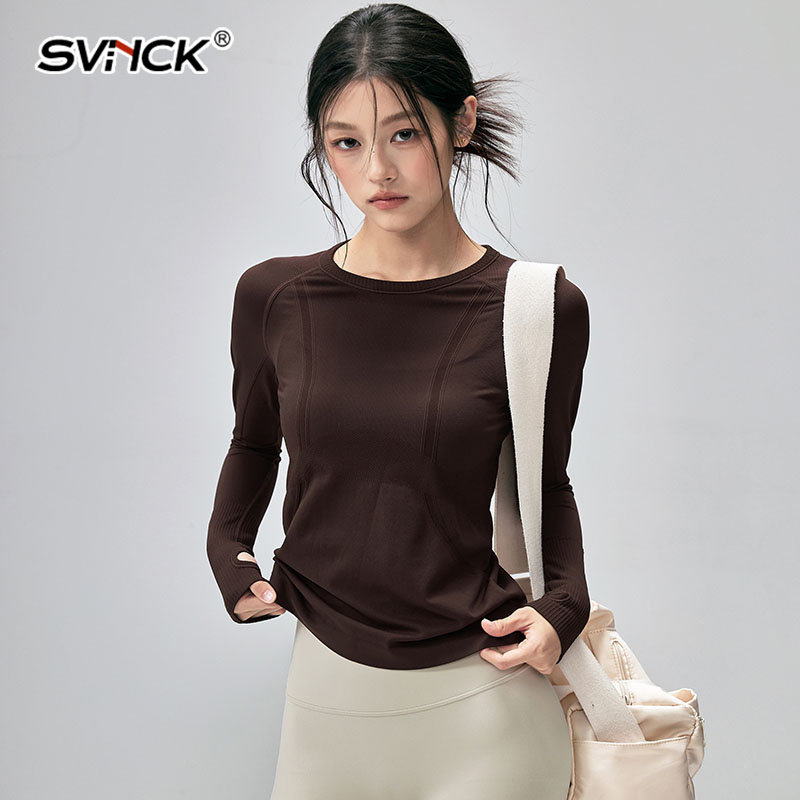 高端圆领速干T恤瑜伽服女2026新款高弹跑步运动长袖普拉提上衣