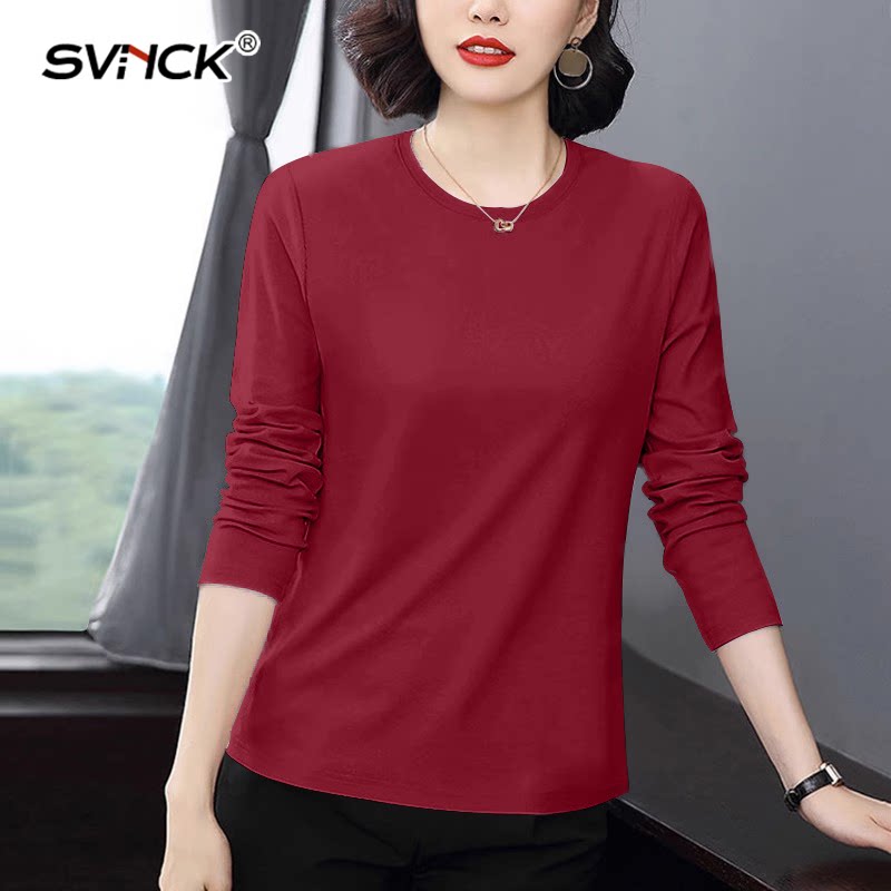 圆领长袖t恤女休闲韩版新款宽松遮肚显瘦洋气时尚长袖外穿上衣