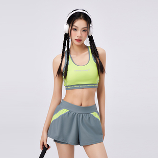 泳衣女分体背心运动短裤两件套2023新款泡温泉度假瑜伽显瘦游泳装