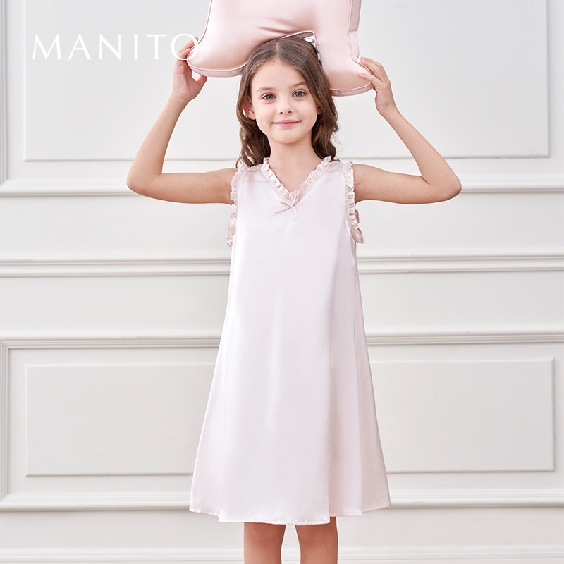 MANITO/曼尼陀 Sophia婴童桑蚕丝睡裙儿童睡衣家居服睡裙童装女童
