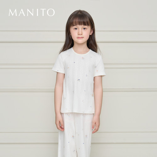 MANITO/曼尼陀 Sweet Garden 儿童桑蚕丝棉针织套装婴童家居服