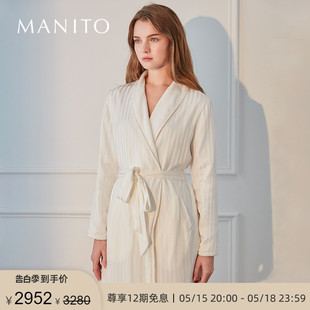 MANITO Terry女士真丝睡袍桑蚕丝家居服春夏季 曼尼陀Silk