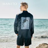 可外穿短袖 MANITO 家居服套装 Blue海豚印花男士 睡衣 曼尼陀Ocean