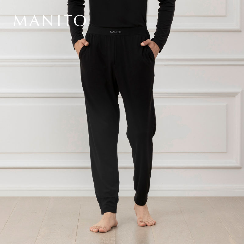 manito曼尼陀男士桑蚕丝家居裤