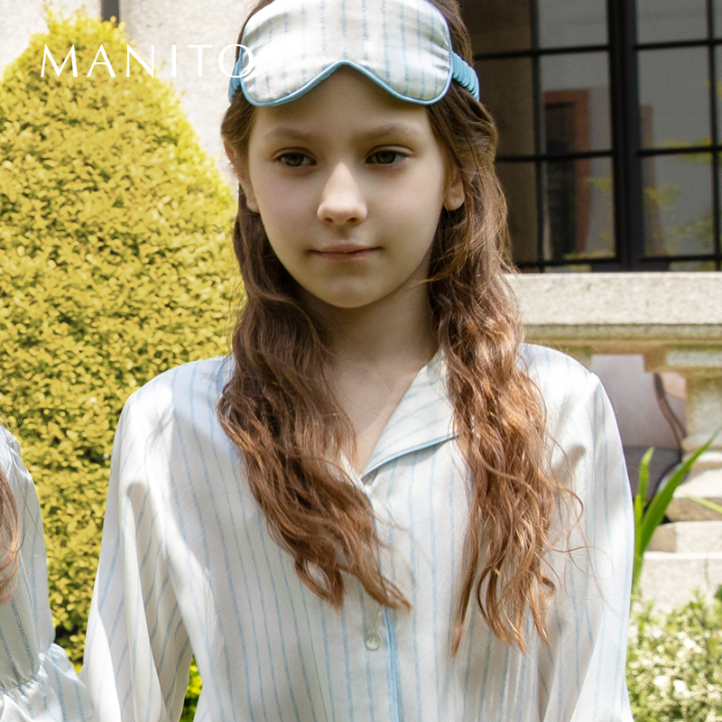 manito桑蚕丝条纹睡衣