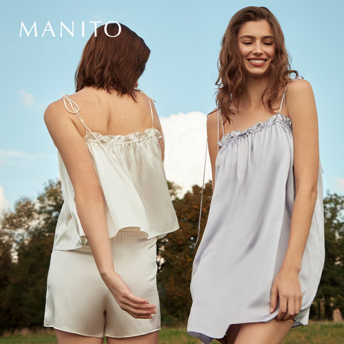 Blooming真丝吊带短睡裙