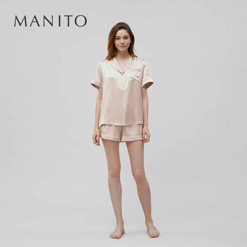 MANITO/曼尼陀Authentic真丝睡衣短套装桑蚕丝睡衣睡衣套装