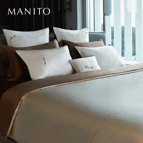 MANITO/曼尼陀Quaint手绣床单床笠四件套  桑蚕丝床上四件套新品