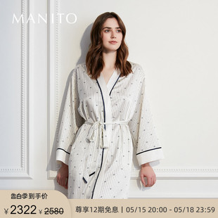 MANITO 曼尼陀Voyage真丝短睡袍女桑蚕丝家居服纯欲风舒适