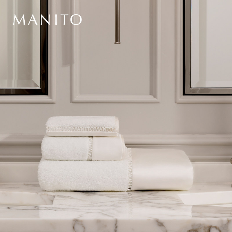 MANITO/曼尼陀Aqua浴室三件套毛巾浴巾小方巾真丝浴室三件套