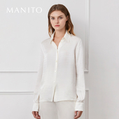 MANITO 桑蚕丝百搭家居服 曼尼陀Signature女士真丝衬衫