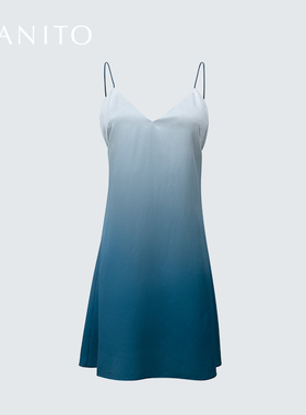 MANITO/曼尼陀Doris真丝渐变色吊带裙桑蚕丝家居服性感高级舒适