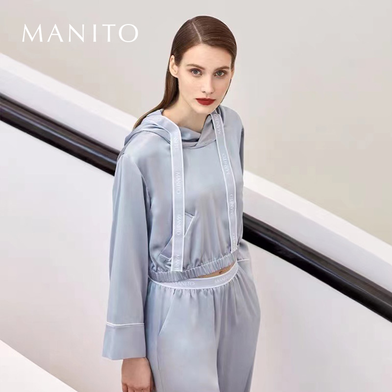 【明星同款】MANITO/曼尼陀真丝睡衣sportif桑蚕丝家居服外穿早春
