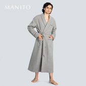 MANITO 针织桑蚕丝舒适 曼尼陀Limerence真丝羊毛睡袍浴袍男士