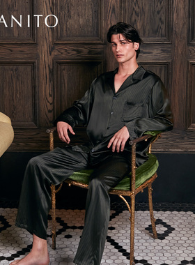 MANITO/曼尼陀New Fragment男士条纹印花套装 家居服睡衣男士