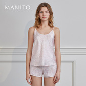 MANITO 桑蚕丝居家服 套装 曼尼陀Gentle Leo真丝吊带短裤