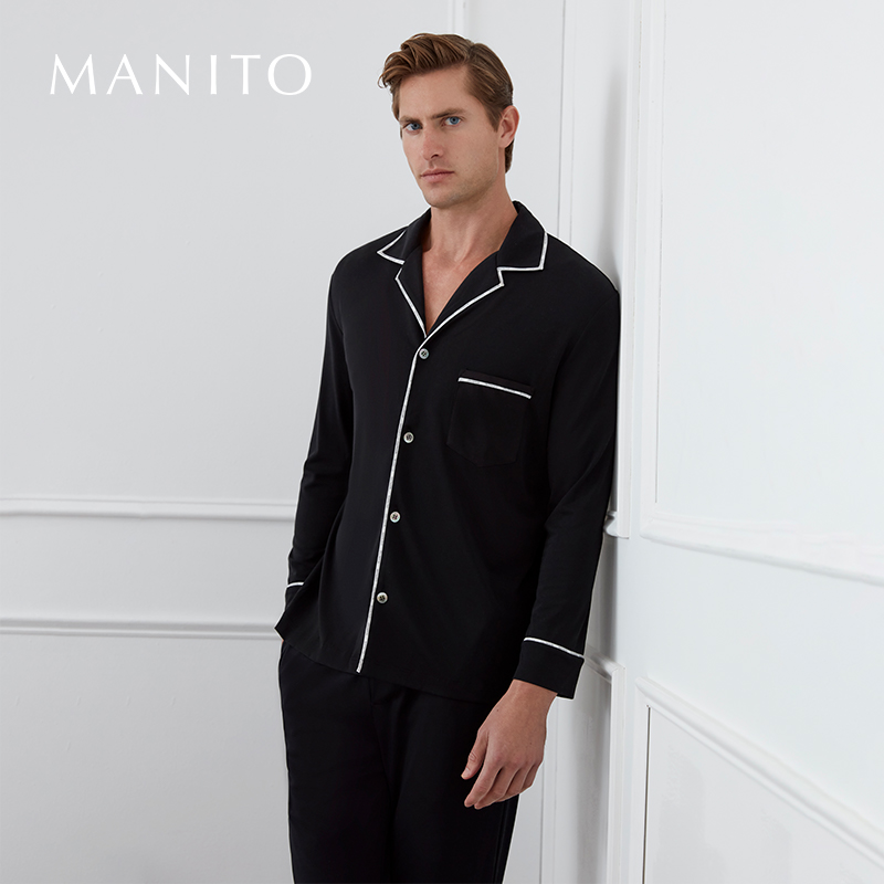 Jersey男士真丝莫代尔睡衣套装