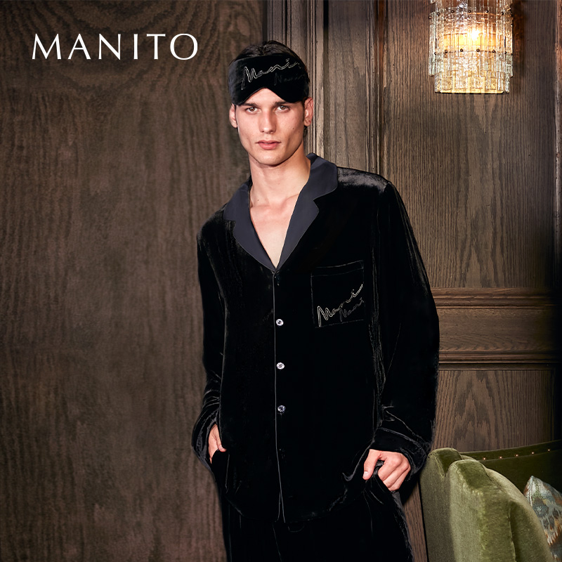 高级感男士金丝绒家居服曼尼陀