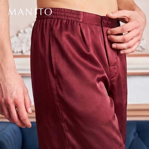 MANITO曼尼陀 Classic 男士桑蚕丝短裤真丝睡裤透气亲肤