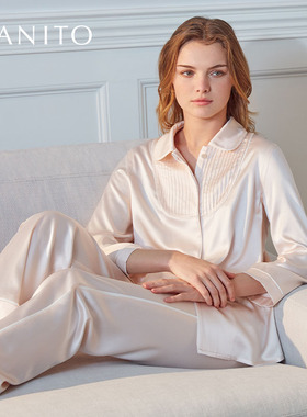 MANITO/曼尼陀真丝娃娃领Ripple睡衣桑蚕丝高级家居服