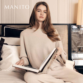 MANITO 曼尼陀Mellow羊绒羊毛针织真丝睡衣套装 桑蚕丝家居服