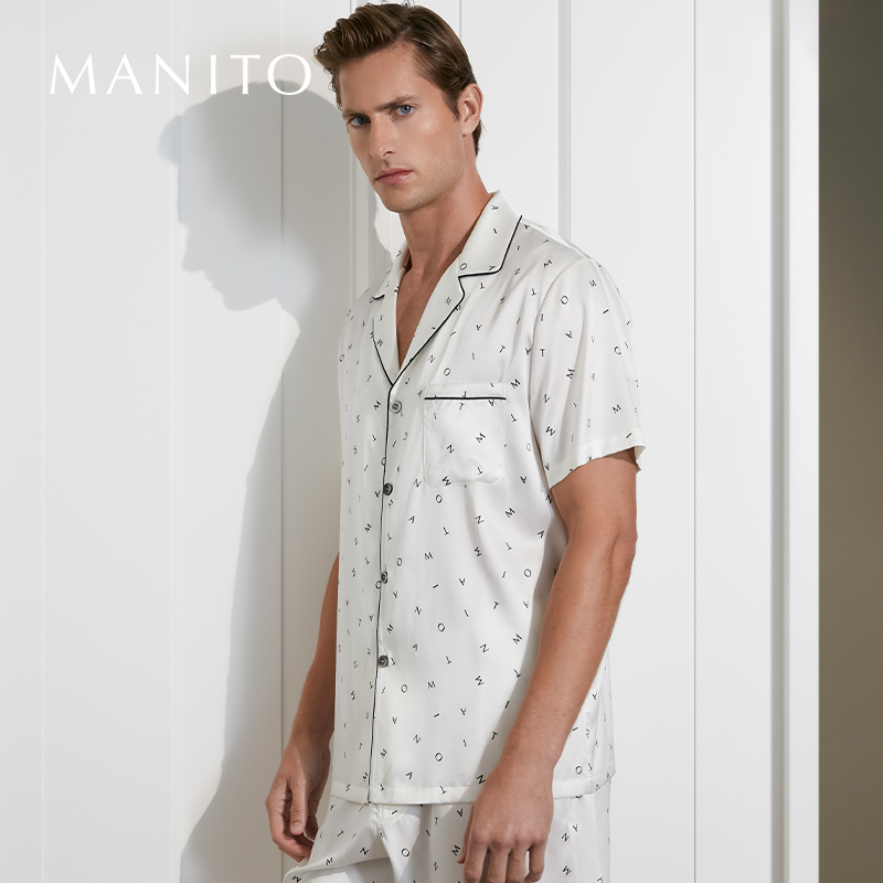 manito曼尼陀蚕丝春夏睡衣套装