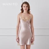 MANITO 曼尼陀真丝蕾丝吊带婚礼新娘伴娘短睡裙wedding